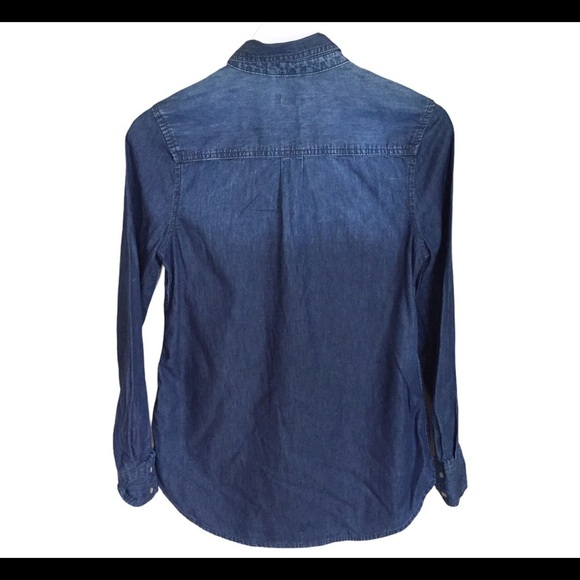 MERONA Jean Button Down Shirt With Front Pocket Detail Denim Blue Size Small - Picture 8 of 10